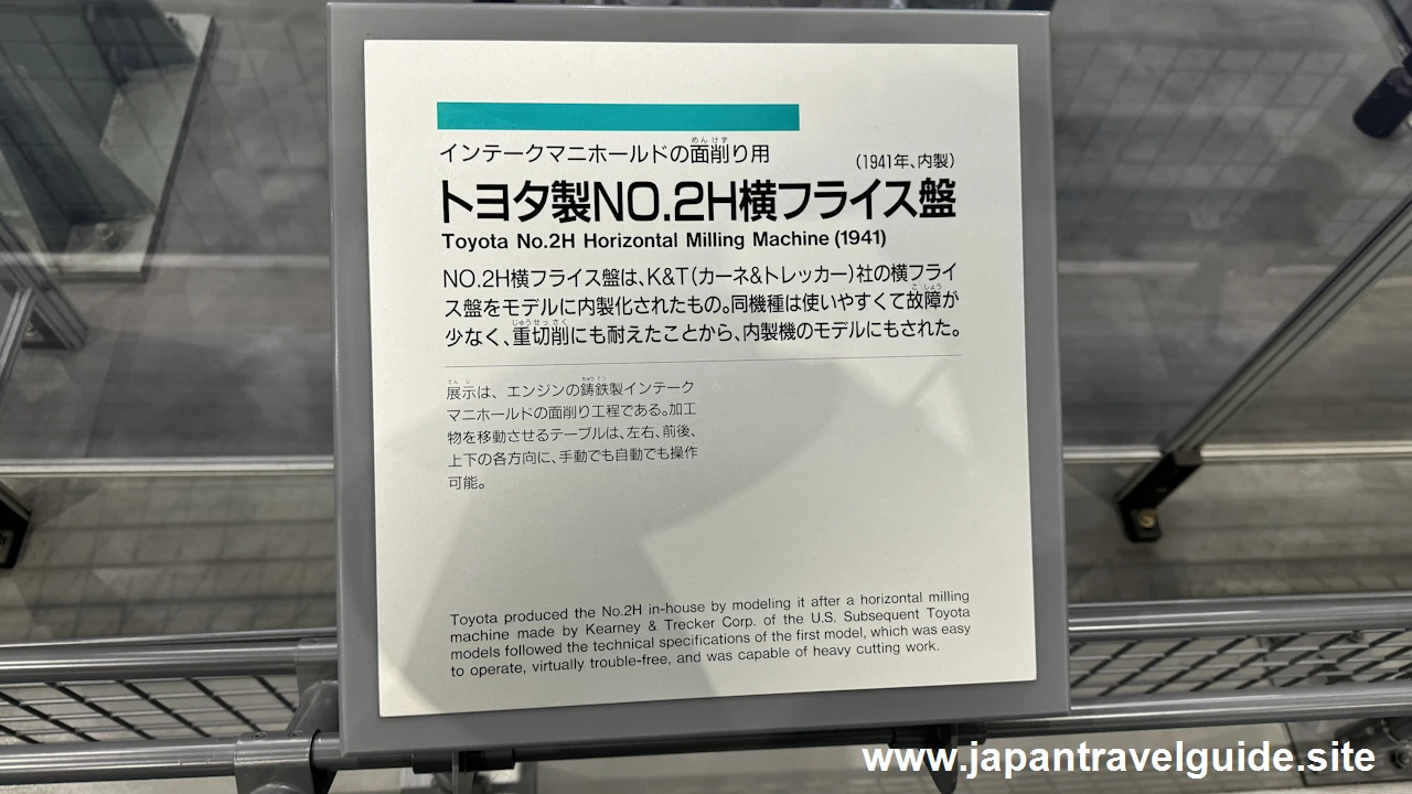 トヨタ製NO.2H横フライス盤：自動車館の見どころ(2)