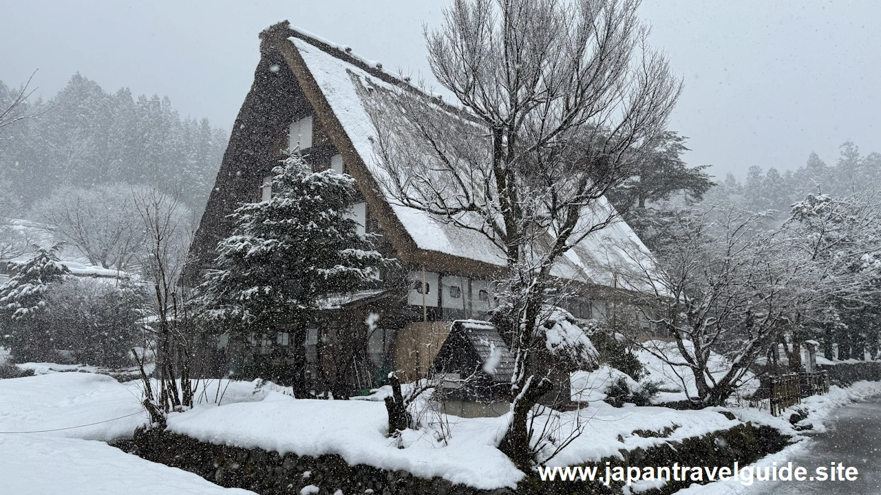 明善寺庫裏の雪景色：明善寺庫裏(白川郷)の見どころガイド(5)