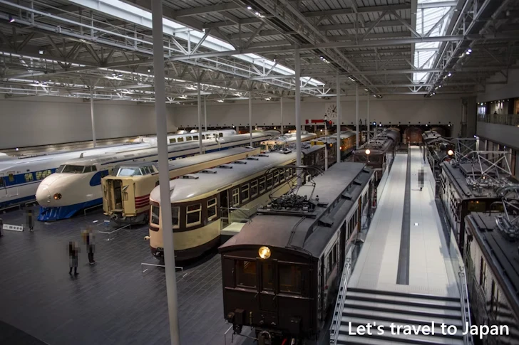 二階エリアからの車両展示の光景：リニア・鉄道館の車両完全ガイド(56)