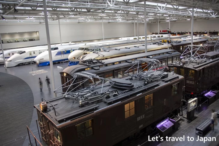 二階エリアからの車両展示の光景：リニア・鉄道館の車両完全ガイド(57)