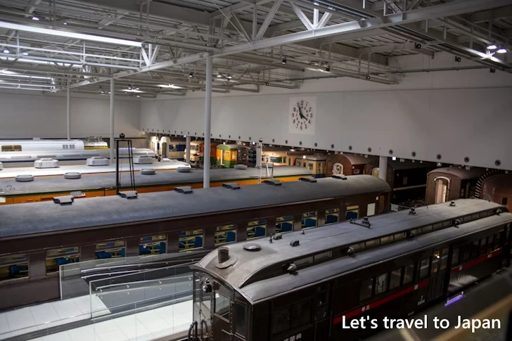 二階エリアからの車両展示の光景：リニア・鉄道館の車両完全ガイド(59)