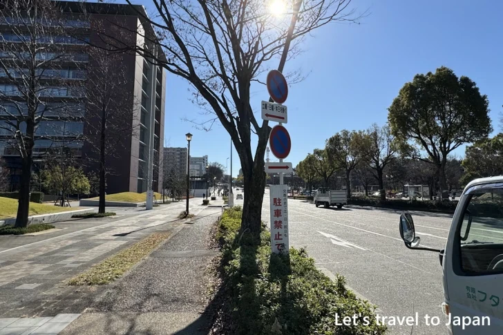 大津通「名城公園」から「名城公園南」：名古屋城周辺の路上駐車可能な道路と曜日(3)