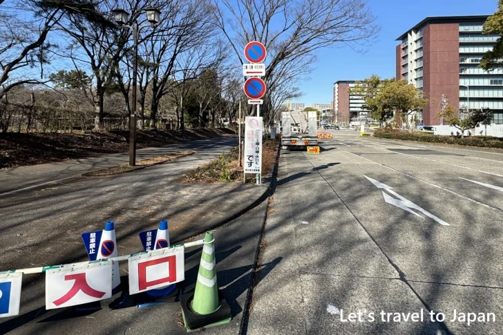大津通「市役所」から「名城公園南」：名古屋城周辺の路上駐車可能な道路と曜日(3)